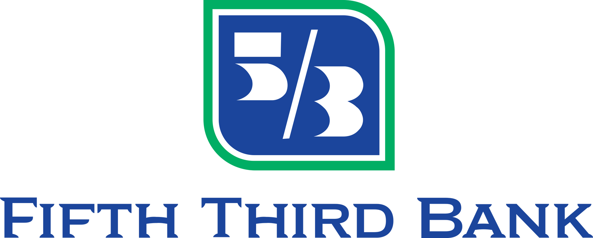 The Fifth Third Bank logo, featuring a blue square with a green outline and a stylized