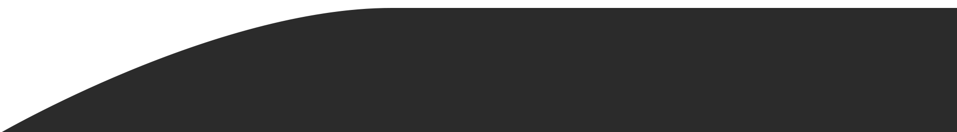 A black, curved shape transitioning into a straight, horizontal line against a white background.